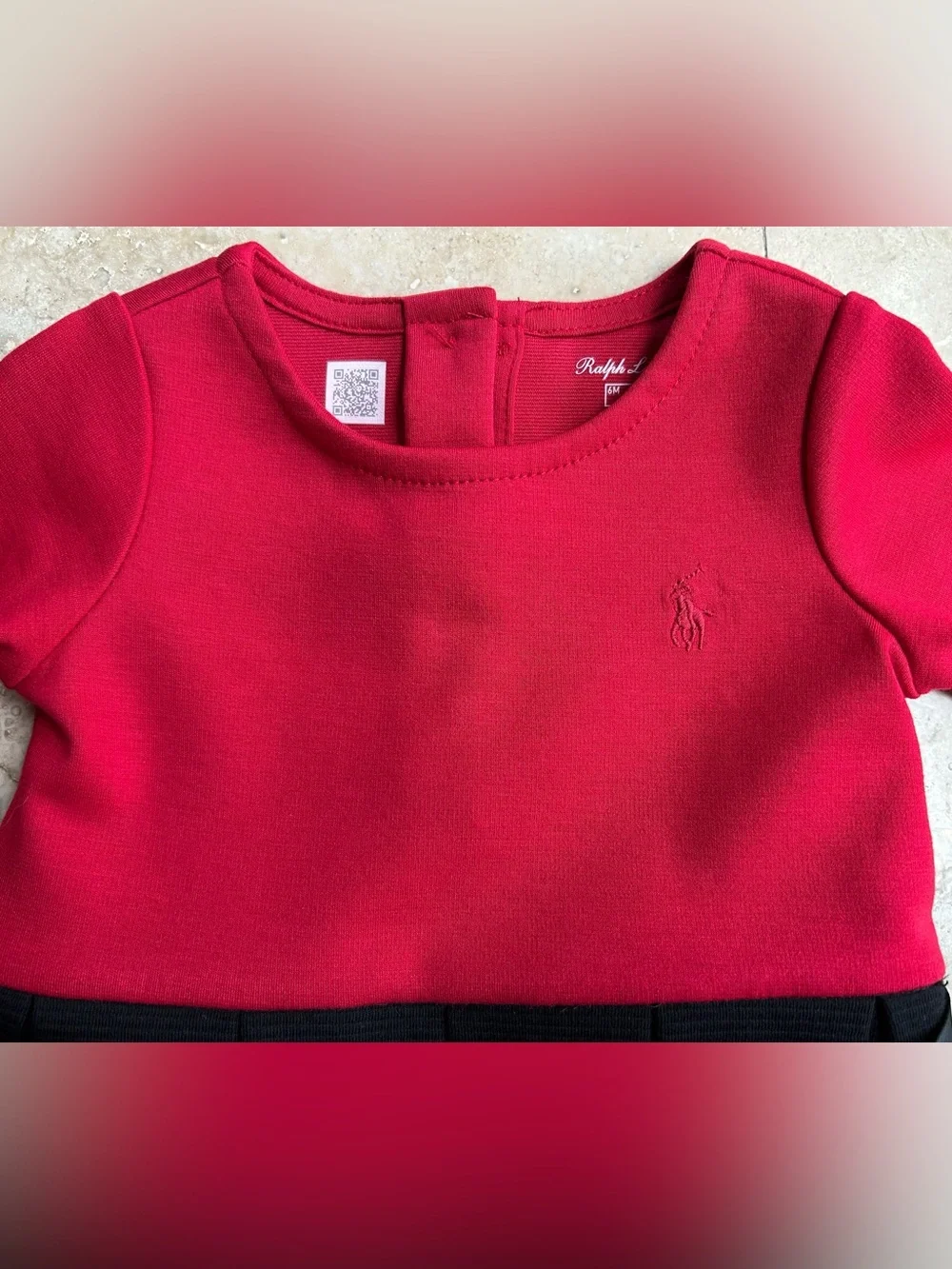 Polo Ralph Lauren Baby Girl Two-Tone Pleated Ponte Dress Set, Size 6 Months